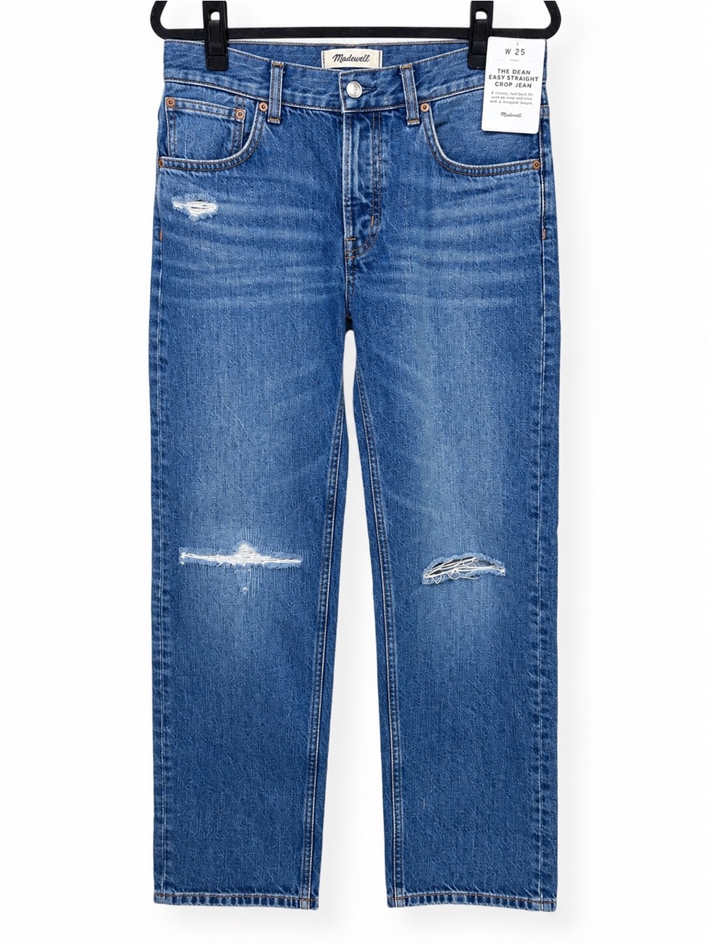 Madewell Dean Easy Straight Crop Jeans Labette Wash Women's 25 NWT